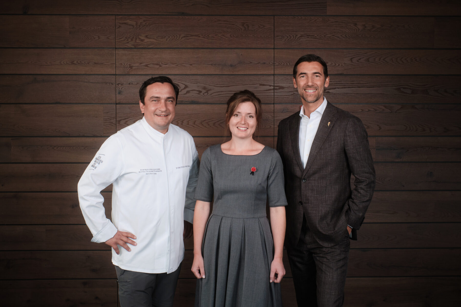 Küchenchef Torsten Michel, Maitre Nina Mihilli und Sommelier Stephane Gass (c) Julian Beekmann